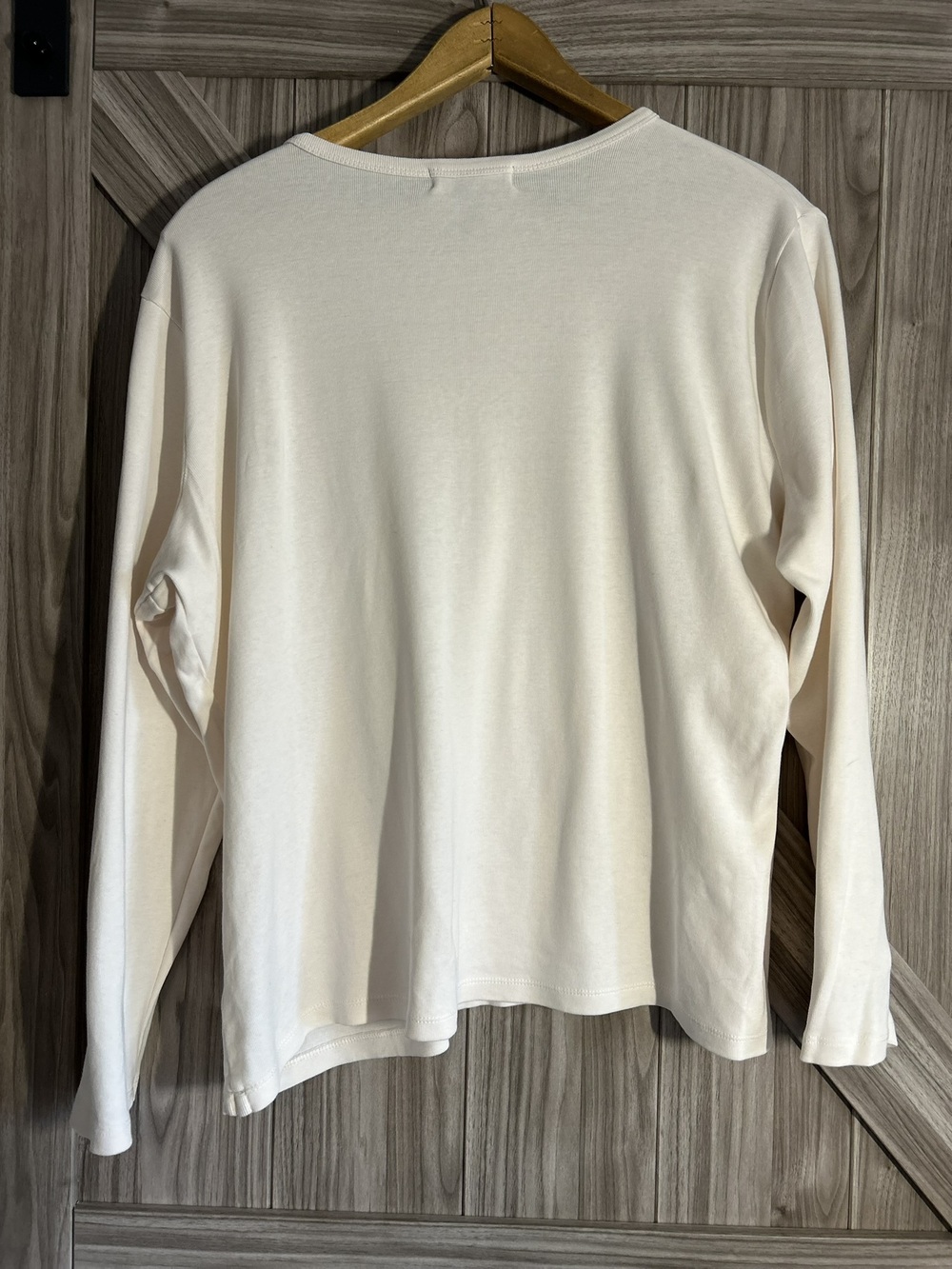 Lauren Ralph Lauren Cream Long Sleeve Ribbed Top 2X - Picture 3 of 6